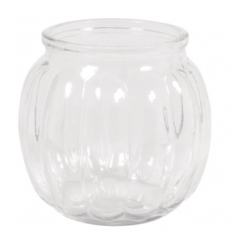 vase de verre bombe avec des rainures 12x12x11 cm