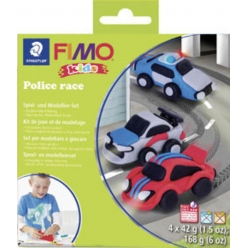 fimo kids kit de modelage form et play police race niveau3