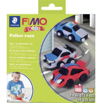 fimo kids kit de modelage form et play police race niveau3