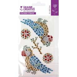 stickers strass perroquet 5 pieces