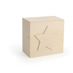 tirelire en bois etoile 10x10x6 cm