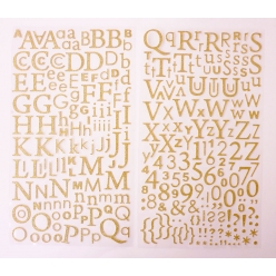 sticker alphabet paillete adhesif dore 22 cm