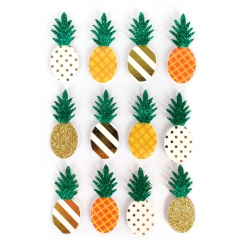 stickers ananas effet 3d 45cm 12 pieces