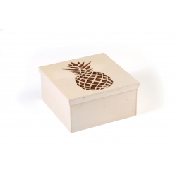 boite en bois ananas 15x15 cm