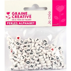 perles alphabet blanc 250 pieces