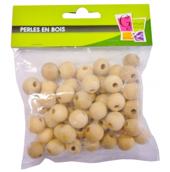 perles en bois 2 cm trou 4 mm 50 pieces