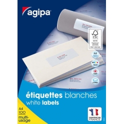 etiquettes blanches 100 feuilles a4 51x338mm 3200 pieces