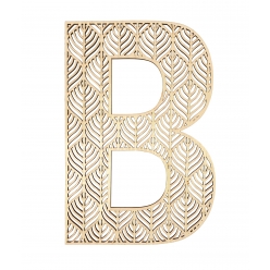 Lettre B en bois Alphabet géant ajouré 24 cm