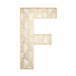 Lettre F en bois Alphabet géant ajouré 24 cm