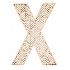 lettre x en bois alphabet geant ajoure 24 cm