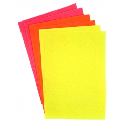 feutrine 20x30 cm assortiment fluo 6 pieces