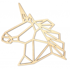 deco licorne origami en bois 20 cm