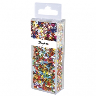 perles en verre multicolores 100gr