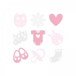 silhouettes naissance feutre baby girl 45 pieces