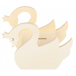 tirelire cygne 15 cm en bois