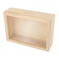 tirelire cadre en bois 12x17x5 cm