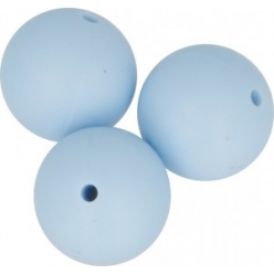 perle en silicone ronde 15mm bleu 3 pieces