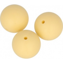 perle en silicone ronde 15mm jaune 3 pieces