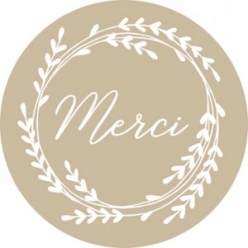 autocollant en kraft merci ideal mariage 60 pieces