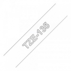 cartouche ruban etiqueteuse 12mm lamined blanc transparent tze 135 p touch
