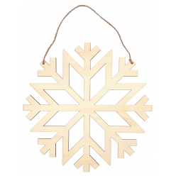 flocon de neige en bois a suspendre 30 x 30 x 05 cm