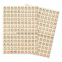 Gommettes lettres en bois 1,3 x 1,3 cm 260 pièces