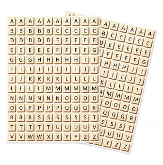 gommettes lettres en bois 13 x 13 cm 260 pieces