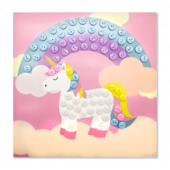 activite enfant ma licorne en boutons 22x22 cm