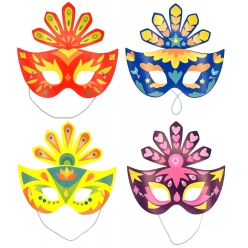 masque pour enfant a decorer carnaval 4 pieces