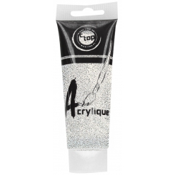 peinture acrylique pailletee argent 75 ml