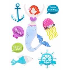 stickers 3d en papier sirene de 25 a 89 cm 8 pieces