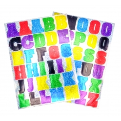 stickers alphabet et chiffres holographiques 60 pieces