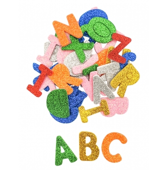 stickers alphabet mousse pailletee 182 pieces