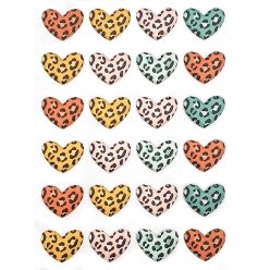 stickers puffy coeurs leopard de 21 a 16 cm 24 pieces