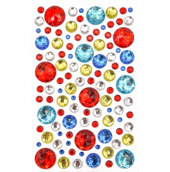 stickers strass ronds couleurs vives 09 a 18 cm 109 pieces