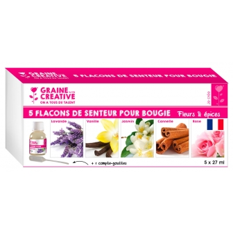 parfums a bougie 27 ml fleurs et epices lot de 5 pieces