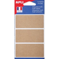 etiquettes kraft tag 75x34 mm 12 pieces