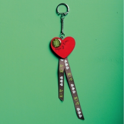 porte clef en bois  coeur