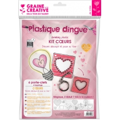 kit plastique dingue pour 6 porte cles coeur