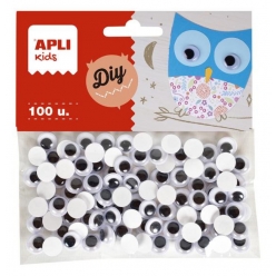 yeux mobiles adhesif noir rond 1 cm 100 pieces