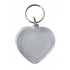 porte cles transparents coeur 6 pieces