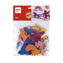 stickers en mousse caoutchouc licorne 40 pieces
