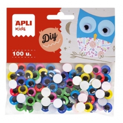 yeux mobiles adhesif de couleur 1 cm 100 pieces
