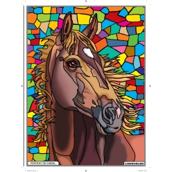 Tableau Velours à colorier Portrait de cheval