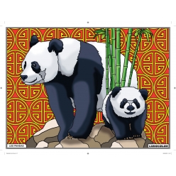 tableau velours a colorier les pandas