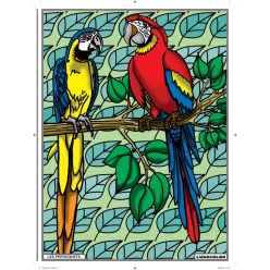 tableau velours a colorier les perroquets