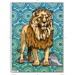 tableau velours a colorier le lion