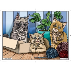 tableau velours a colorier les chatons