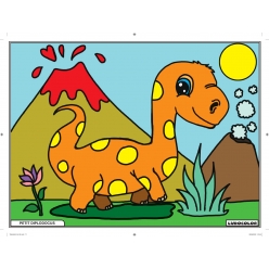 tableau velours a colorier pour enfant petit diplodocus