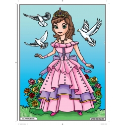 Tableau Velours à colorier Pour enfant La Princesse